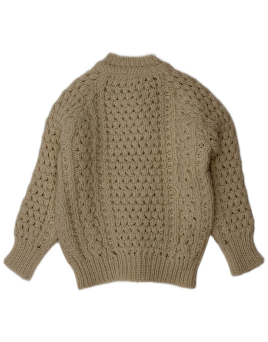 Maglione cardigan per ragazzi Cladyknit 3-4 anni in lana beige