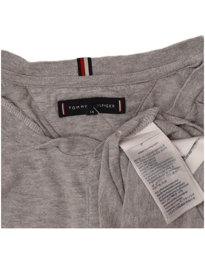 Tommy Hilfiger Top Bambino Manica Lunga 13-14 Anni Cotone Grigio