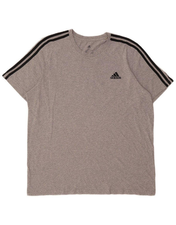 T-shirt da uomo Adidas Top XL in cotone chiazzato grigio