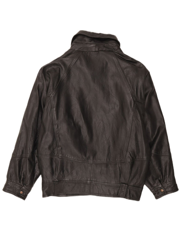 Giacca in pelle vintage da uomo UK 42 XL in pelle nera
