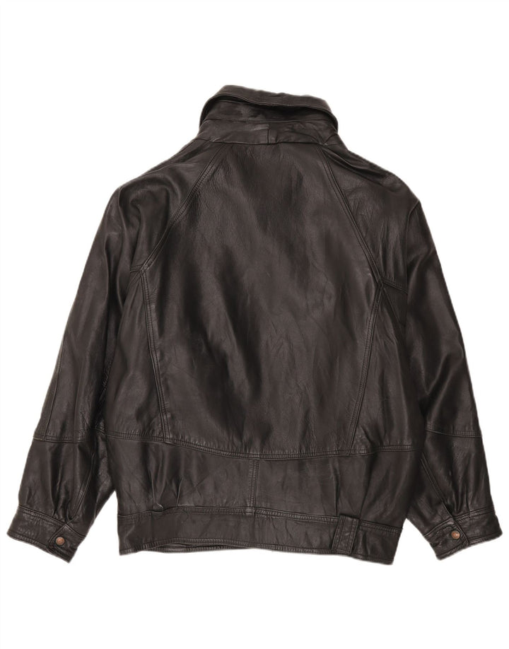 Giacca in pelle vintage da uomo UK 42 XL in pelle nera