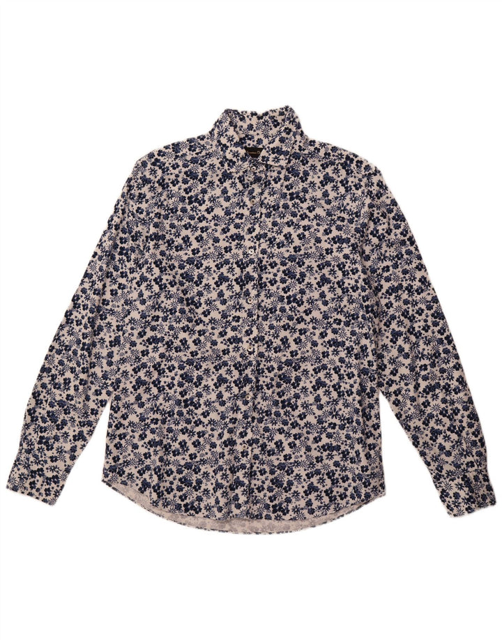 Camicia da uomo Massimo Dutti grande blu navy floreale