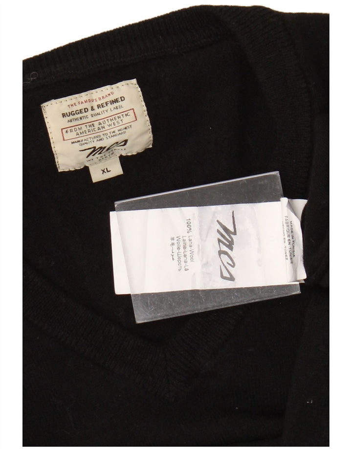 MARLBORO CLASSICS Maglione da uomo con scollo a V XL in lana nera