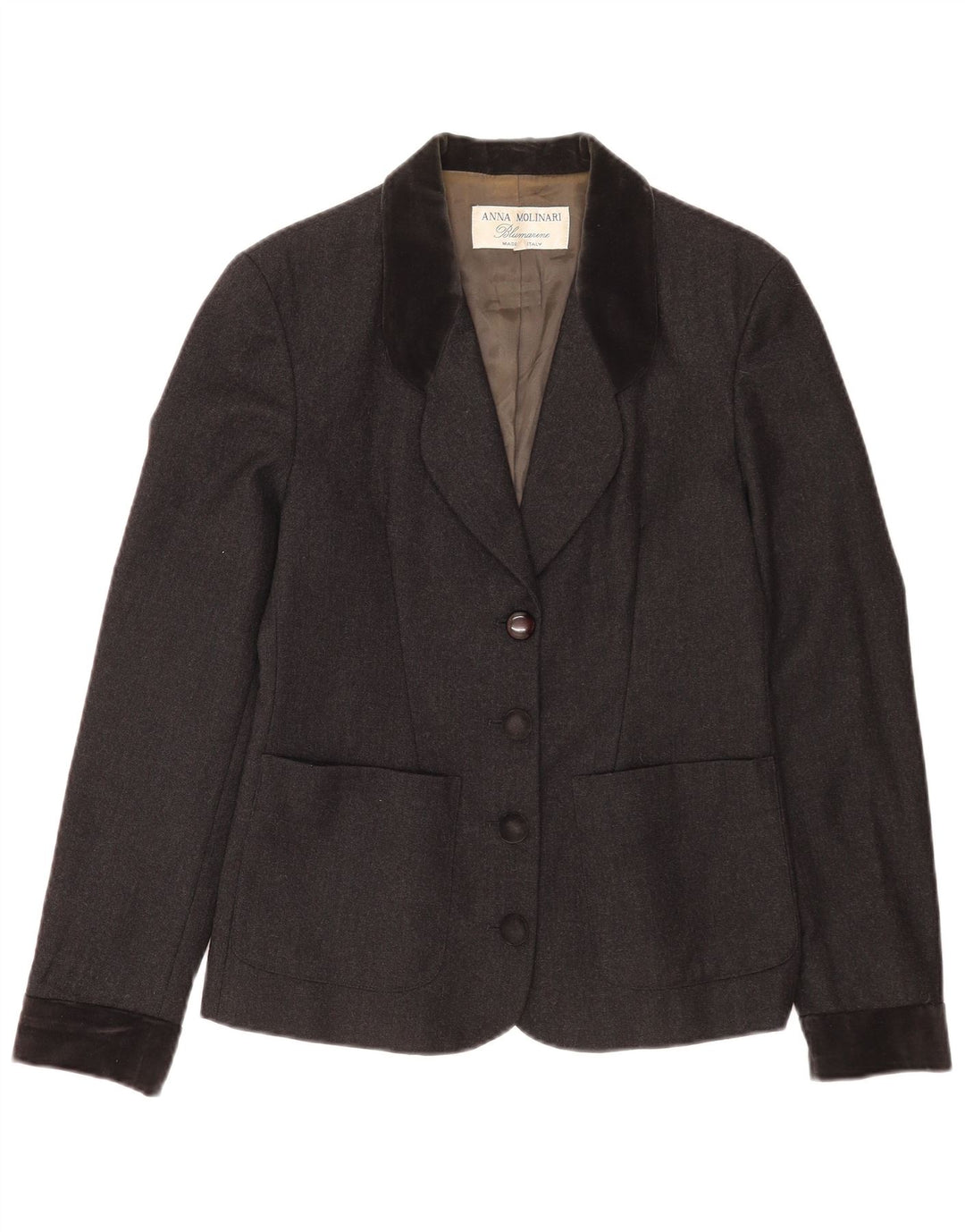 Giacca Blazer a 4 Bottoni da Donna Anna Molinari IT 42 Colorblock Grigio Medio
