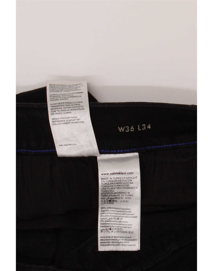 Jeans dritti da uomo Calvin Klein W36 L27 cotone nero