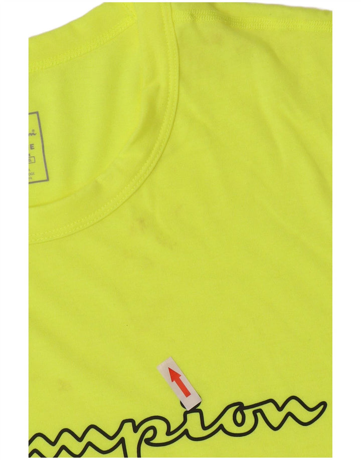 T-shirt grafica da uomo Champion Top 2XL poliestere giallo