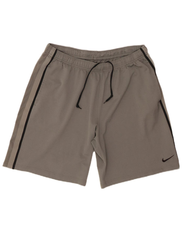 Pantaloncini sportivi da uomo Nike Large in poliestere a righe grigie