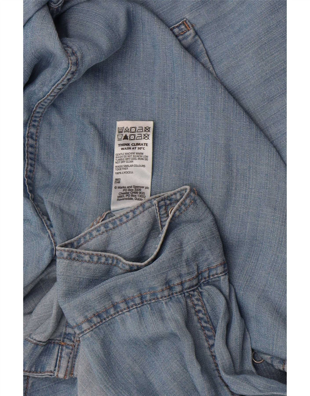 Camicia in denim da donna Marks & Spencer UK 18 XL Lyocell blu