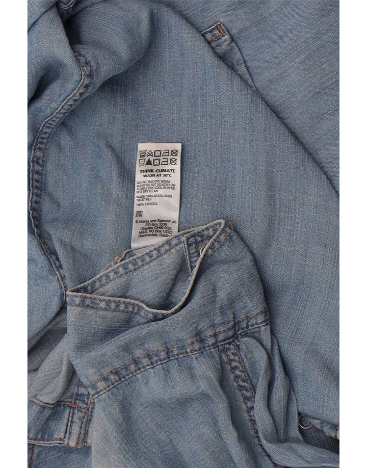 Camicia in denim da donna Marks & Spencer UK 18 XL Lyocell blu