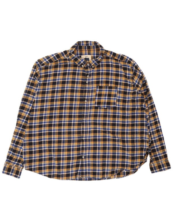 Camicia in flanella da uomo BadRhino 3XL cotone a quadri blu navy