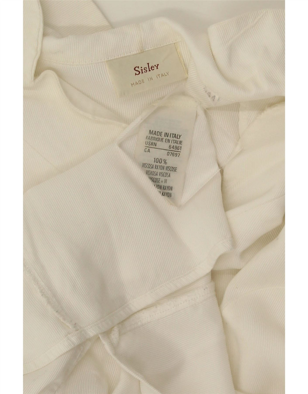 Camicia Blusa Donna Sisley IT 44 Viscosa Bianca Media