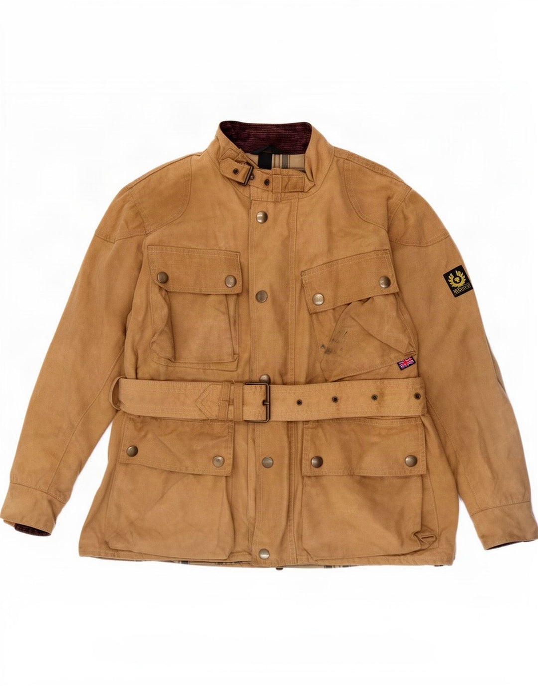 Giacca da uomo in cotone cerato Belstaff UK 40 grande marrone