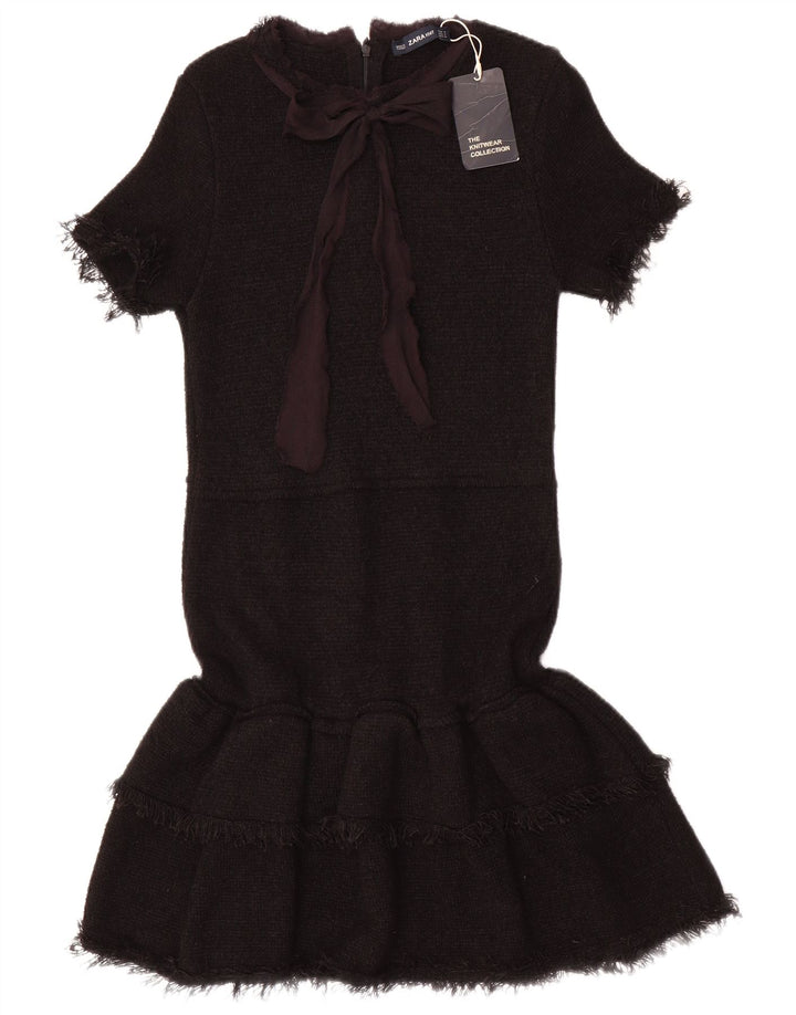Abito a sirena Zara da donna con allacciatura frontale UK 12 viscosa nera media