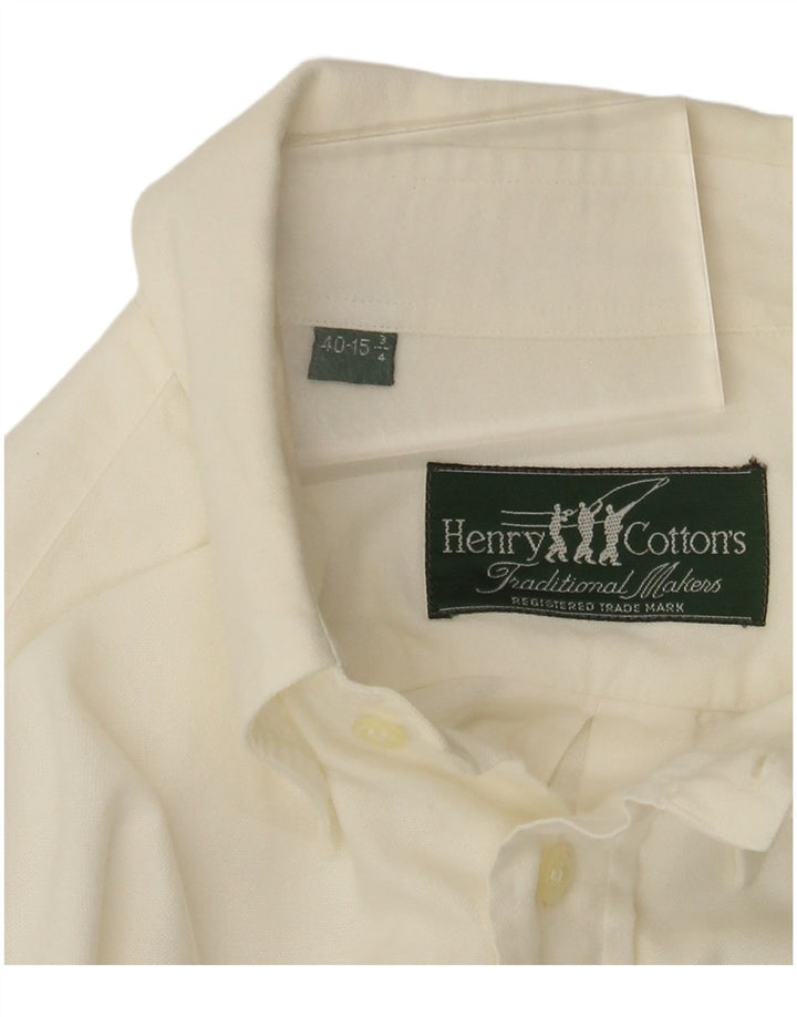Camicia da uomo Henry Cottons taglia 40 15 3/4 media bianca