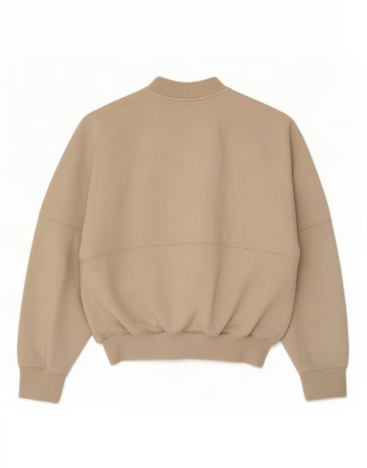 Giacca da ginnastica oversize da donna Zara UK 10 piccola in cotone beige