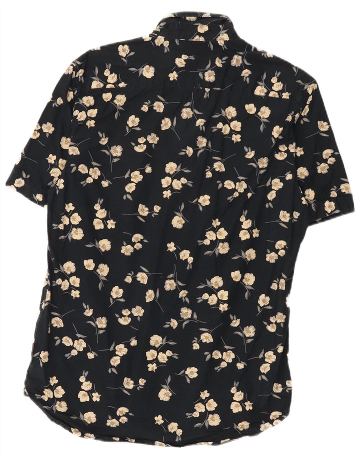 Camicia a maniche corte da uomo French Connection piccola hawaiana floreale nera