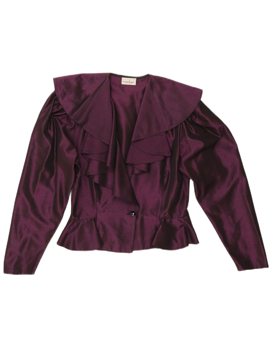 Giacca blazer a 1 bottone corta da donna VINTAGE UK 16 grande viola