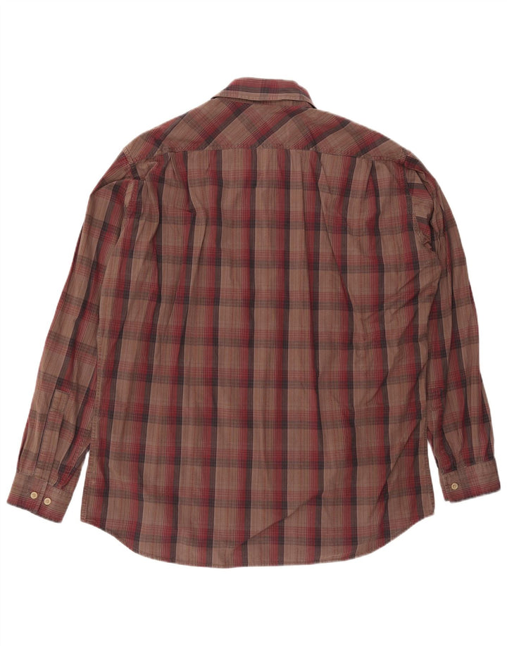 MARLBORO CLASSICS Camicia da uomo in cotone a quadri marroni grandi