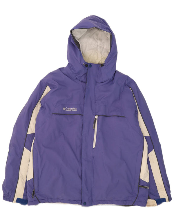 Giacca da sci con cappuccio da uomo Columbia UK 42 XL Nylon color block viola