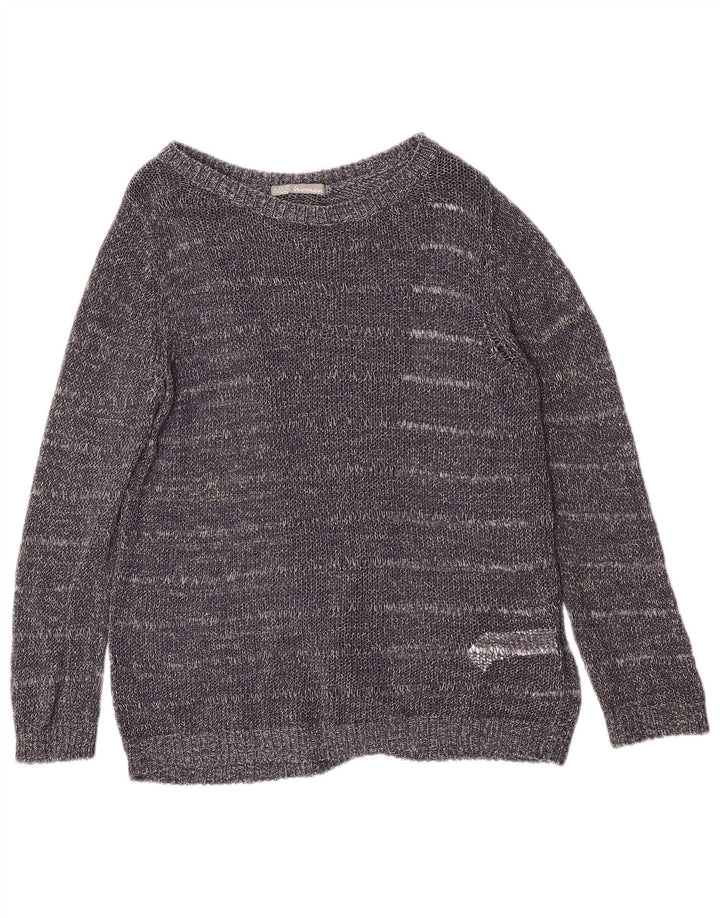 Maglione maglione con scollo a barca da donna Marks & Spencer UK 12 medio blu navy