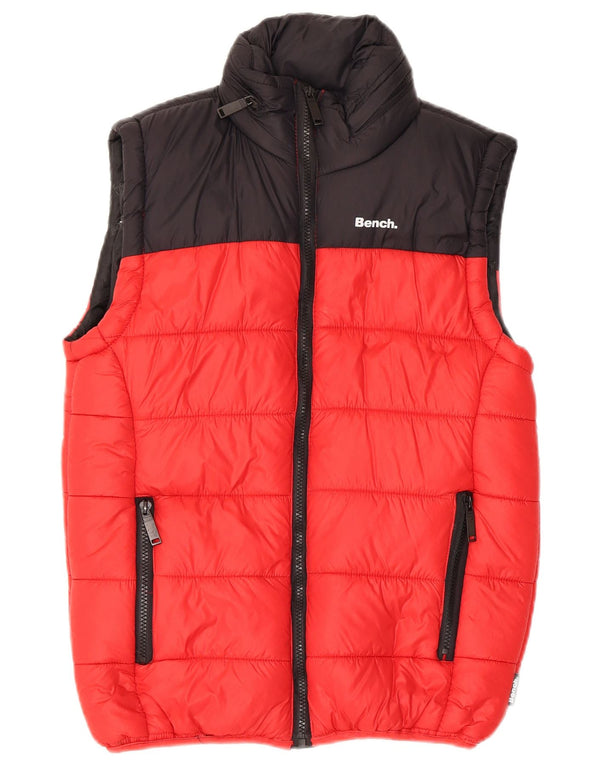 Gilet imbottito con cappuccio da bambino Bench 11-12 anni Nylon color block rosso