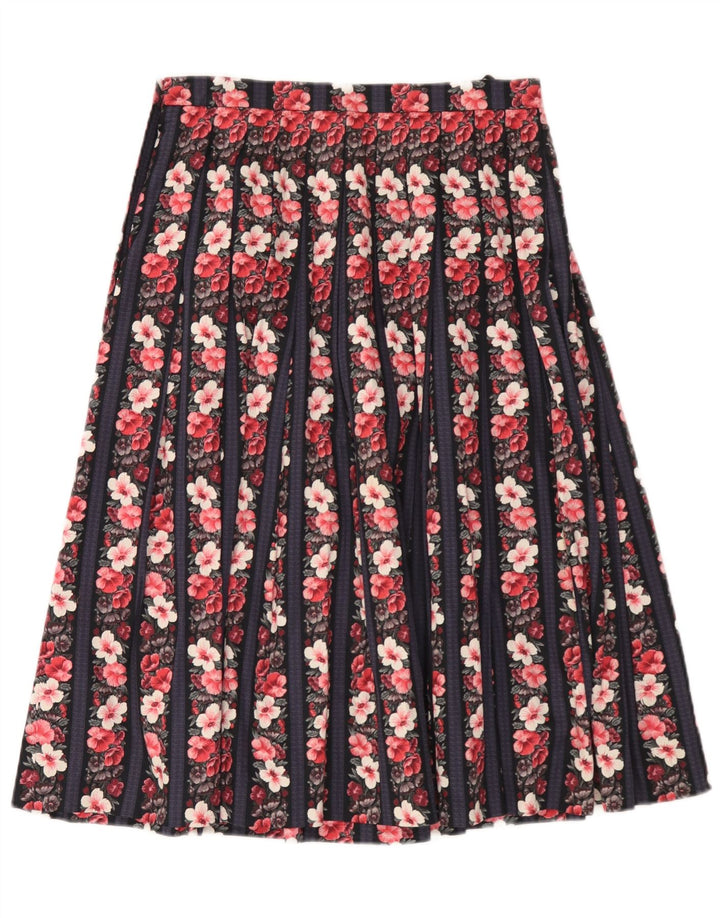 Gonna a pieghe vintage da donna W30 media floreale multicolore