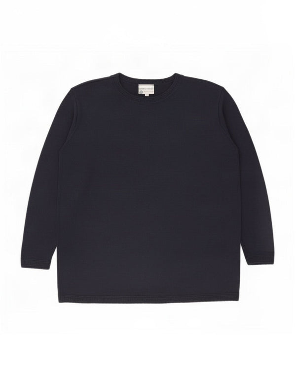 Maglione maglione con scollo a barca da donna Laura Ashley UK 10 piccolo blu navy