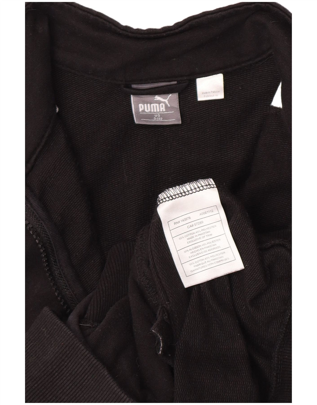 Giacca da tuta da ragazzo Puma, 7-8 anni, piccola, in cotone color block nero