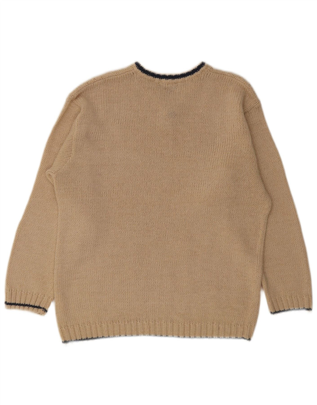 Maglione da uomo con scollo a V John F Gee IT 48/50 Poliacrilico beige medio