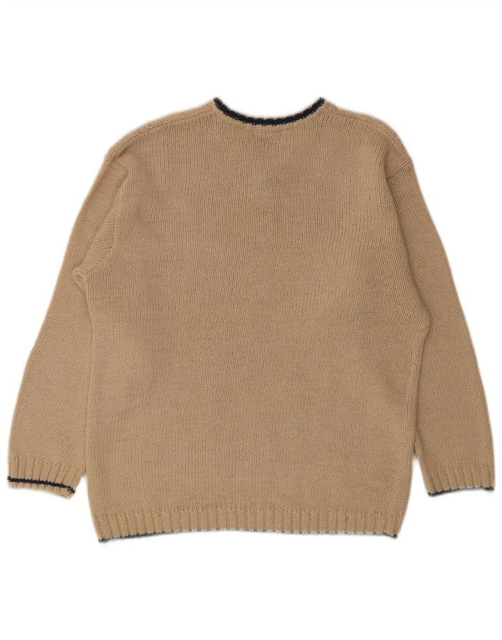 Maglione da uomo con scollo a V John F Gee IT 48/50 Poliacrilico beige medio
