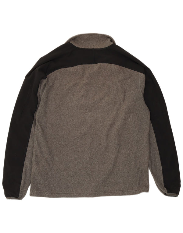 Maglione in pile da uomo The North Face con zip e collo color block grigio medio