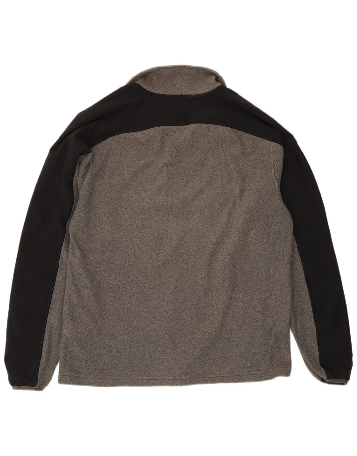 Maglione in pile da uomo The North Face con zip e collo color block grigio medio