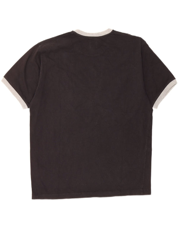Calvin Klein Jeans T-shirt grafica da uomo Top Large in cotone color block nero