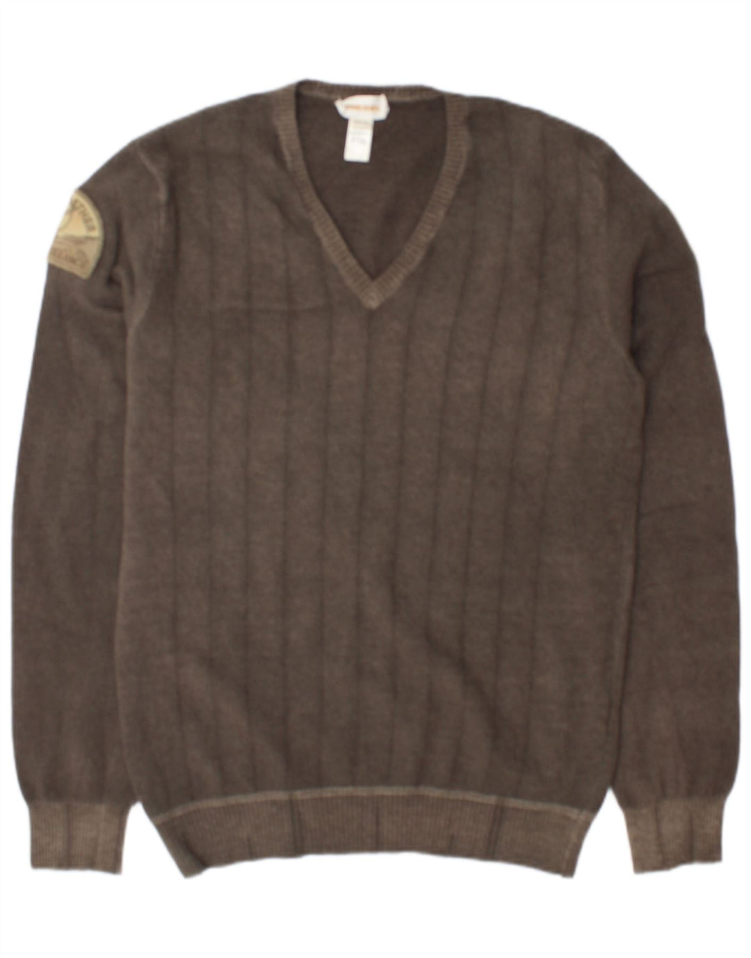 Maglione da uomo Diesel con scollo a V XL in lana grigia