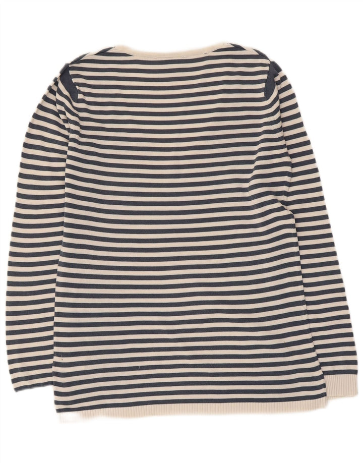 Maglione maglione da donna con scollo a V Lacoste taglia 38 medio a righe blu navy