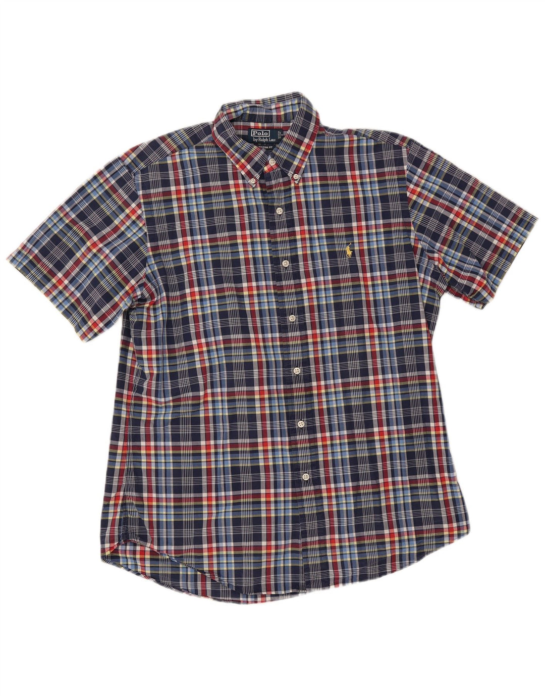 Polo Ralph Lauren Camicia da uomo su misura, grande cotone scozzese blu