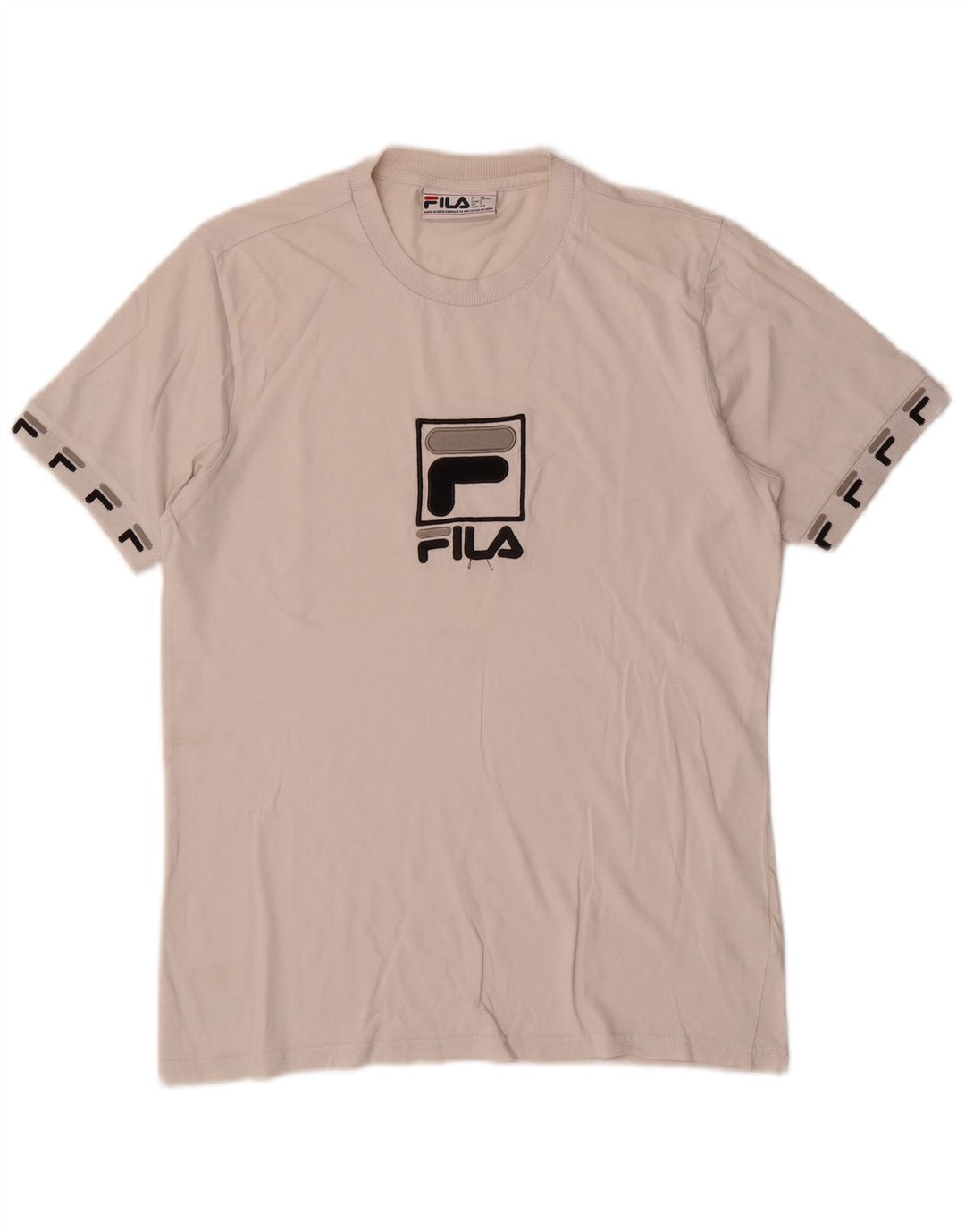 T-shirt grafica da uomo Fila Top Small in cotone bianco
