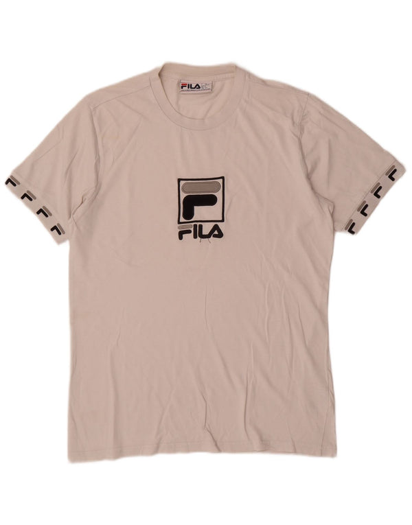 T-shirt grafica da uomo Fila Top Small in cotone bianco