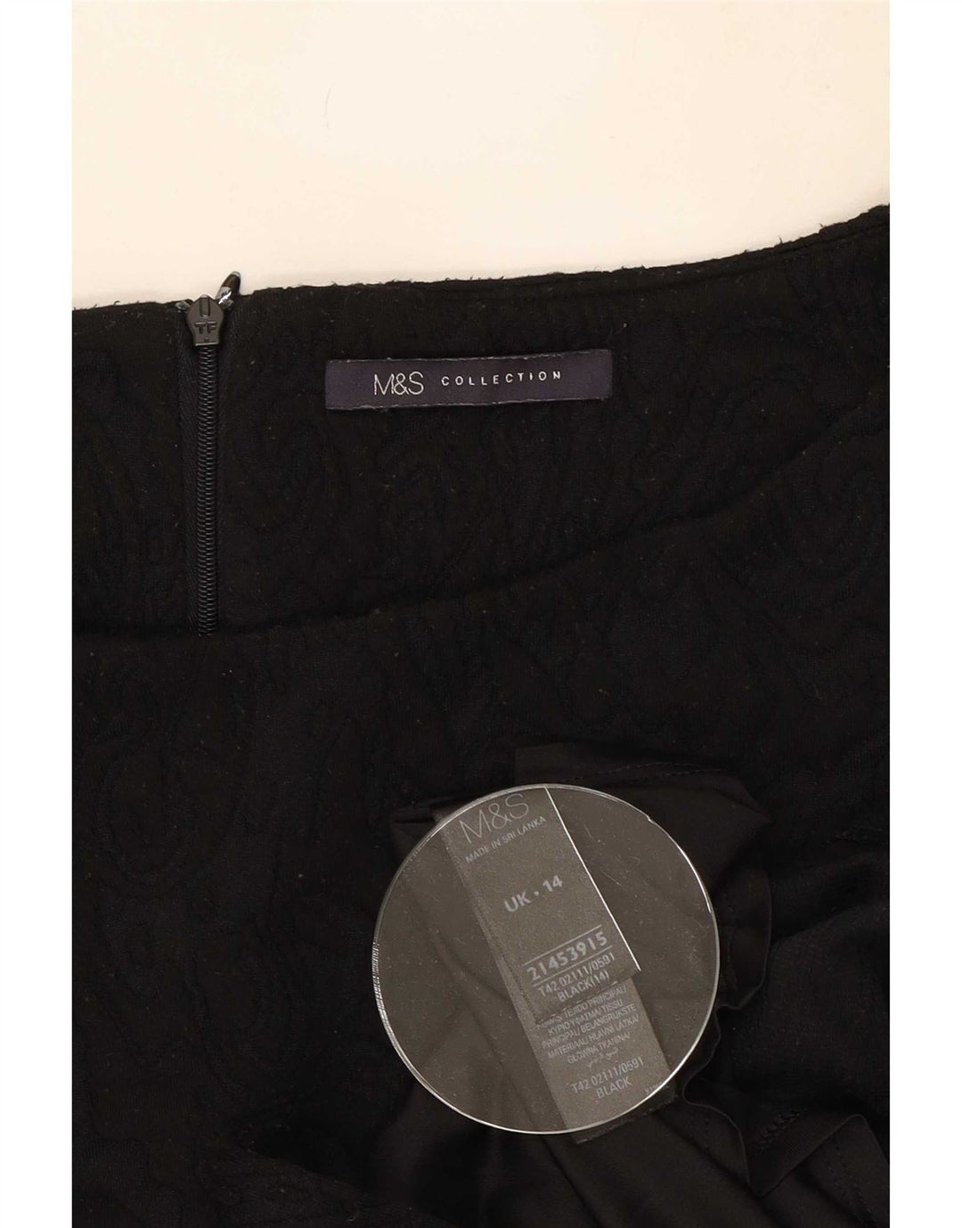 Abito tubino da donna Marks & Spencer UK 14 Poliestere Paisley nero medio
