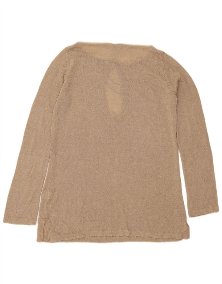 Top Zara da donna a maniche lunghe UK 14 Acrilico beige medio