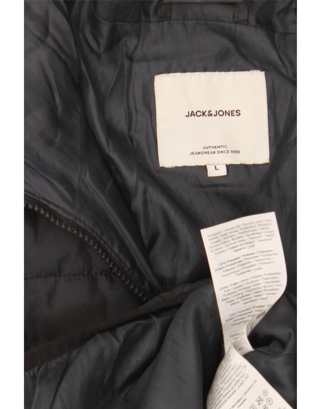 Giacca imbottita con cappuccio da uomo Jack & Jones UK 40 grande poliestere nero