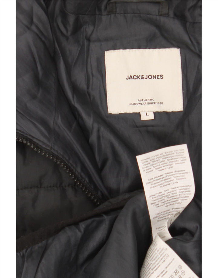 Giacca imbottita con cappuccio da uomo Jack & Jones UK 40 grande poliestere nero