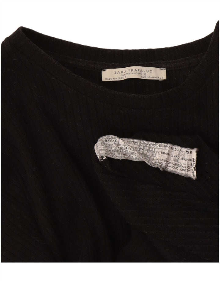 Top Zara da donna a maniche lunghe UK 14 poliestere nero medio