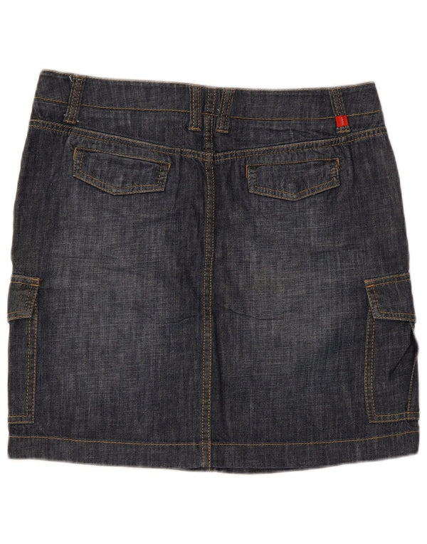 Gonna cargo in denim da donna Esprit UK 14 grande W34 cotone blu navy