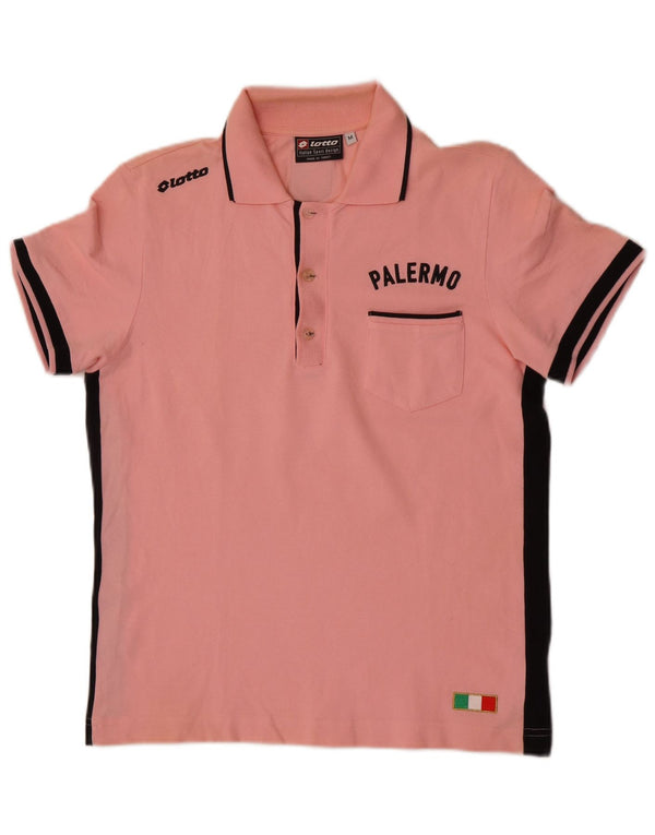Polo grafica da uomo Lotto in cotone color block rosa medio