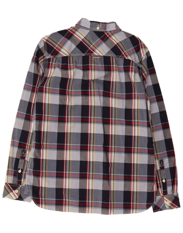 Camicia da uomo Tommy Hilfiger grande cotone a quadri blu navy