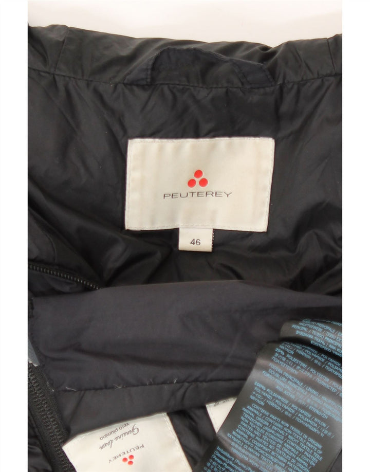 PEUTEREY Giubbotto Imbottito con Cappuccio Donna IT 46 Large Nero Poliammide