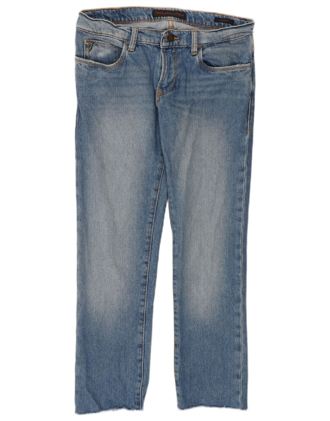 Jeans Crop Slim Donna Trussardi IT 44 Medio W30 L25 Blu Cotone