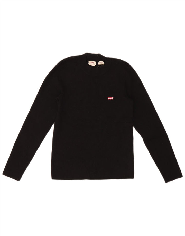 Maglione Levi's Donna Girocollo UK 14 Large Nero Acrilico