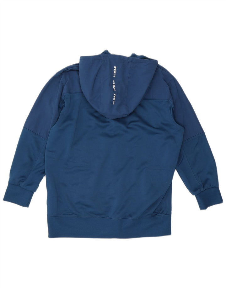Felpa con cappuccio e zip da donna Nike UK 14 poliestere blu medio